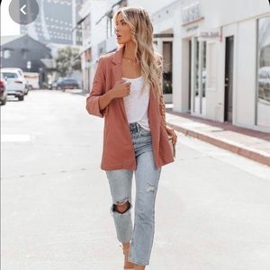 Vici pocketed cotton blazer